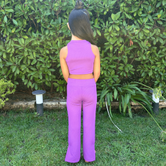 Purple Energy Kız Çocuk Crop Tayt Takım
