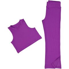 Purple Energy Kız Çocuk Crop Tayt Takım