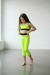 Lime Pop Kız Çocuk Crop Tayt Takım