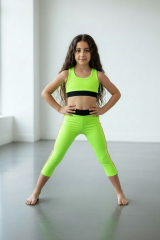 Lime Pop Kız Çocuk Crop Tayt Takım