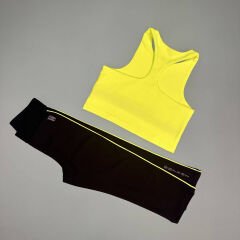 Neon Pulse Kız Çocuk Crop Tayt Takım